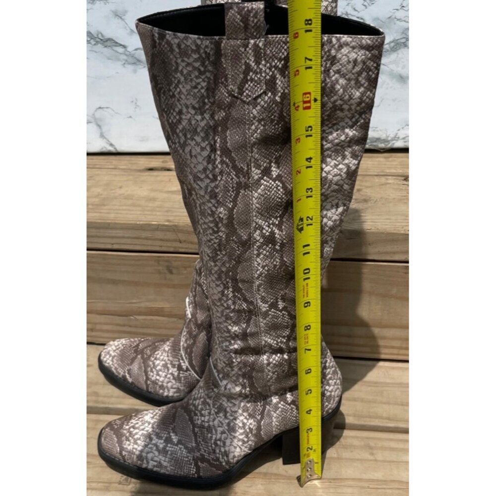 Truffle collection Snake Print Knee-High Block Heel Boots With Side Zipper Sz 6 - Picture 4 of 13